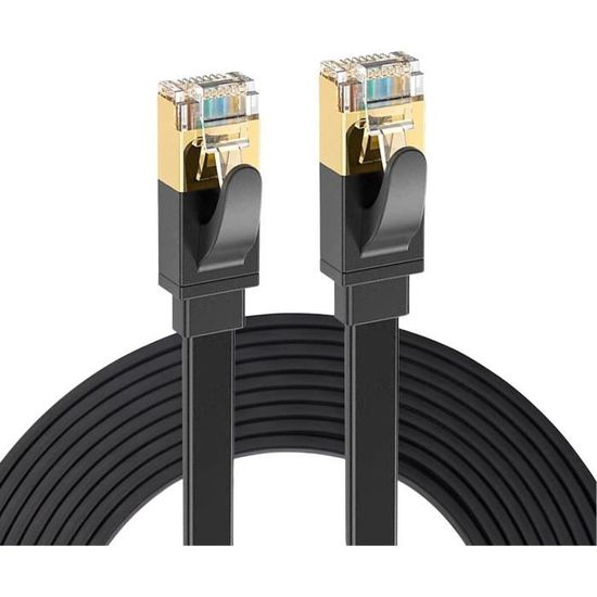 Câble Réseau Plat Cat7 10m – 10 Gbps, Blindé U/FTP, Compatible Avec Routeurs, PC, Consoles (blanc) - 7
