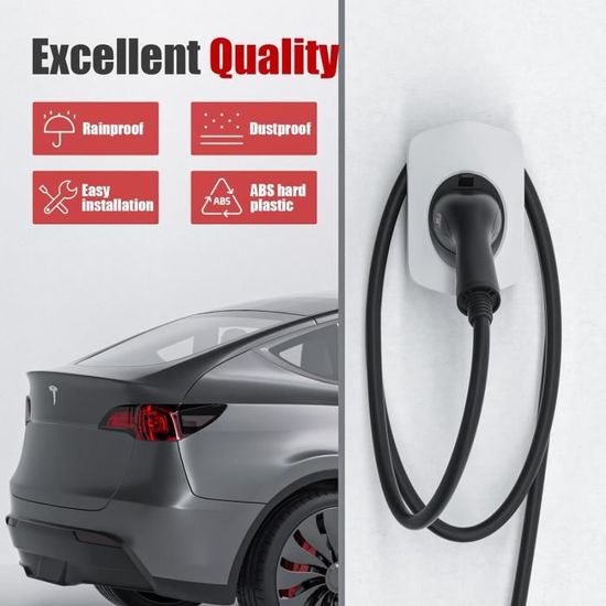 Support Mural Pour Câble De Recharge Avec Connecteur Type 2