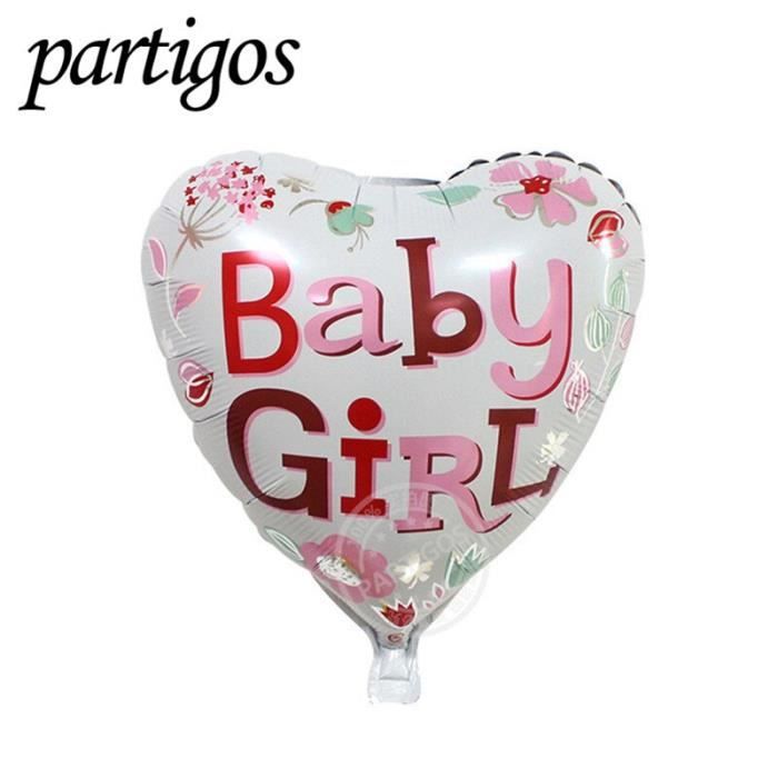 Ballon Hélium Bébé Fille Qualatex - 22 Pouces - Feuille Ronde - Neuf