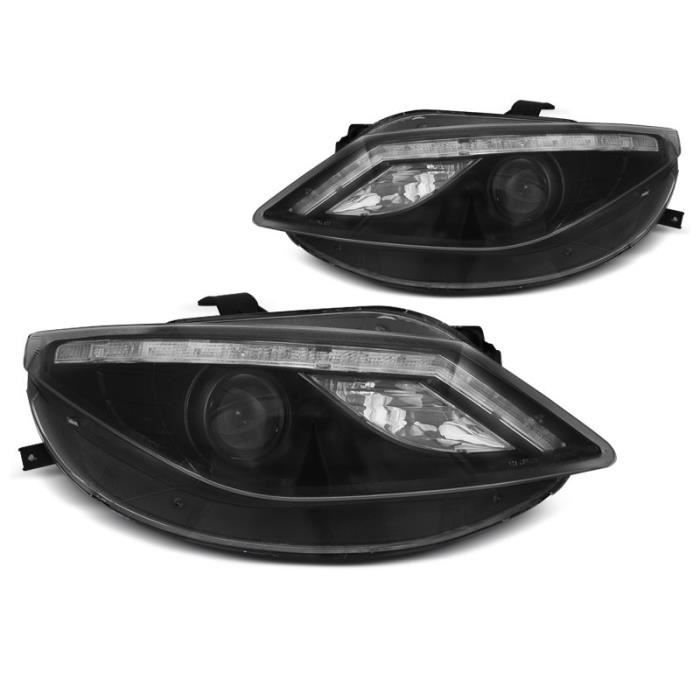 Paire de feux phares Seat Ibiza 6J 08-12 Daylight led noir (E32)