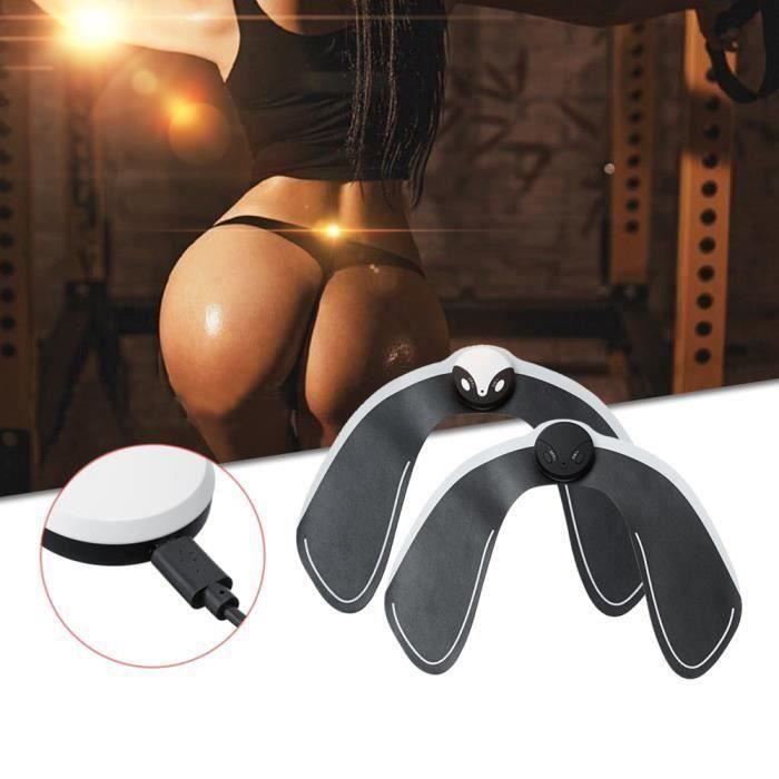 Appareil de Musculation Électrique EMS Hips Trainer Muscle Hanche Stimulateur Electrodes Fesses Lift Shape USB Recharge Noir Sh49586