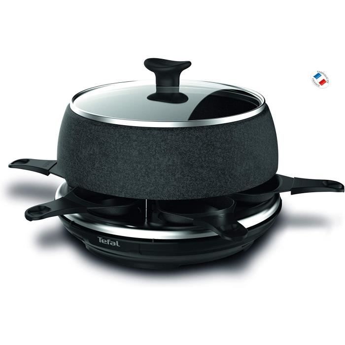 Tefal RE12C812 Appareil à Raclette Multifonction Cheese n’co 6 en 1 Raclette Fondue Tartiflette Crêpe Plancha Boîte à Fromage Gratin