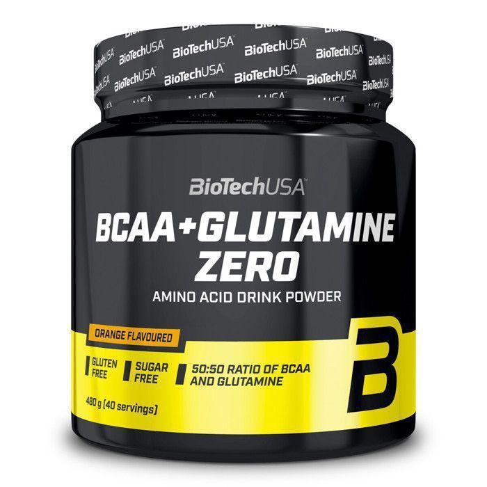 BCAA en poudre BCAA+Glutamine Zero - Orange 480g