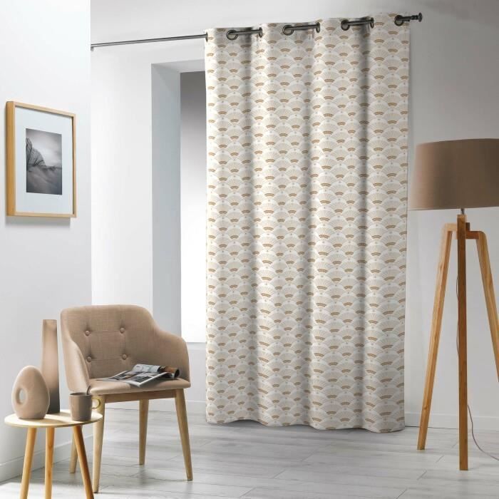 RIDEAU A OEILLETS 140 x 240 CM MICROFIBRE IMPRIMEE AGATHE
