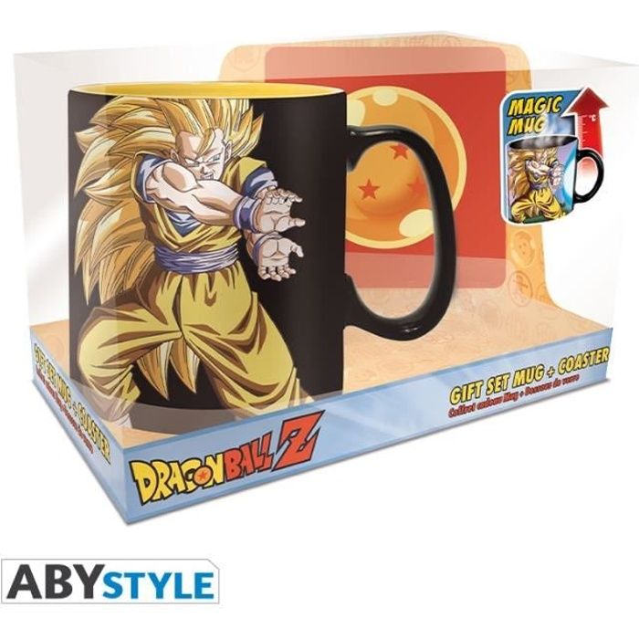 DRAGON BALL Z Coffret cadeau Mug thermo-réactif + Coaster Goku Kamehameha