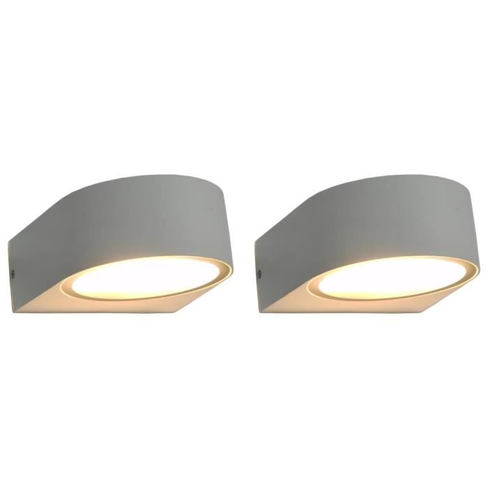 MONSEUL 2 pcs Appliques murales d'extérieur 1 W Blanc Rond