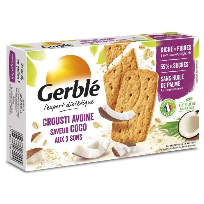 GERBLE Biscuits croustilant à l'avoine, coco aux 3 sons - 200 g