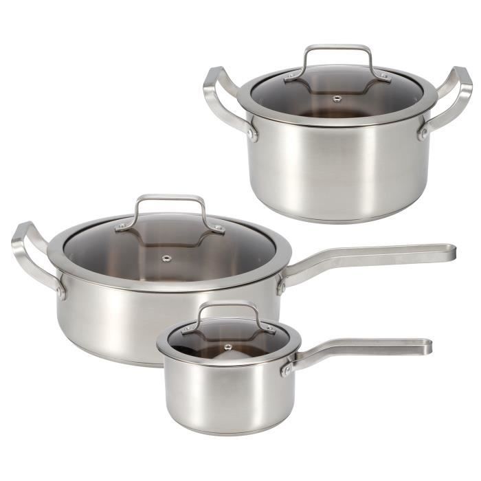 BEL 3 pièces / ensemble pot de soupe, poêle à frire, Batterie de cuisine, Ustensiles de cuisine en acier inoxydable