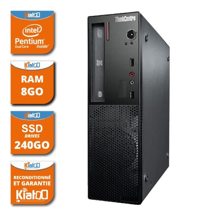 Ordinateur De Bureau Lenovo Thinkcentre A70 Dual Core 8go Ram 240 Go Disque Dur Ssd,pc De Bureau Reconditionné,windows 7