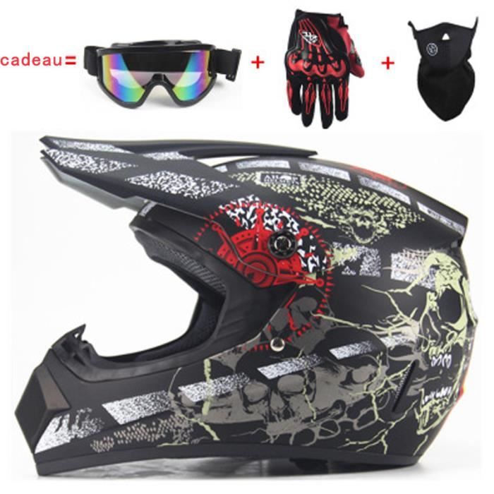 Casque Moto Adulte Casque de Marque Motocross Racing Armure complète Casque mat Motocross Pleine Couverture Casque Hors-Route