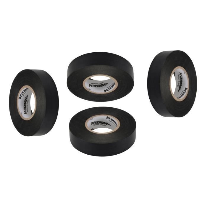 RUBAN ADHESIF ISOLANT ELECTRIQUE NOIR - 10 ROULEAUX