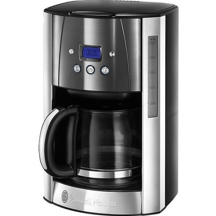 RUSSELL HOBBS 23241-56 Cafetière Filtre Luna 1.8L Inox, 12 Tasses, Programmable, Auto-Nettoyante - Gris