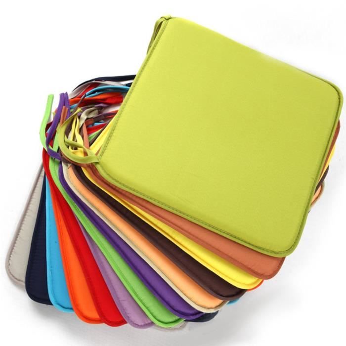 Coussinets d'assise de chaise carrée, Polyester amovible confortable Chaise de salle à manger Coussins galettes de,#4922