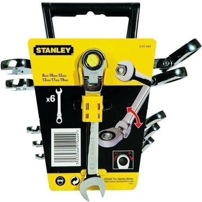 STANLEY 6 clés mixtes à cliquet à tête indexable