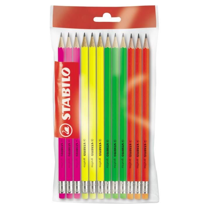 Ecopack x 12 STABILO Swano fluo HB bout gomme