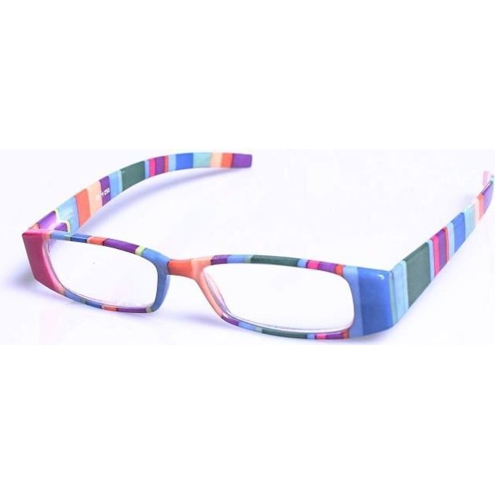 Lunettes loupe monture rayée dioptrie 2.5