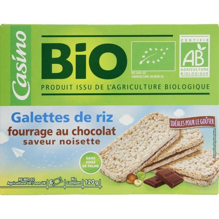 BJORG Galettes de riz bio fourrées au chocolat - 120 g