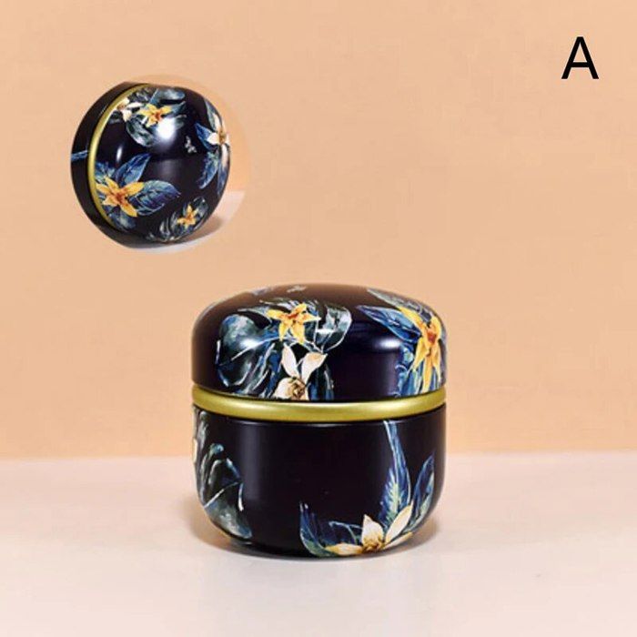 Boîte En Fer Doré Pour Thé Ou Rangement - Dimensions 10,9x6,4x3,5 Cm - Hermétique Et Portable - Décoration Intérieure