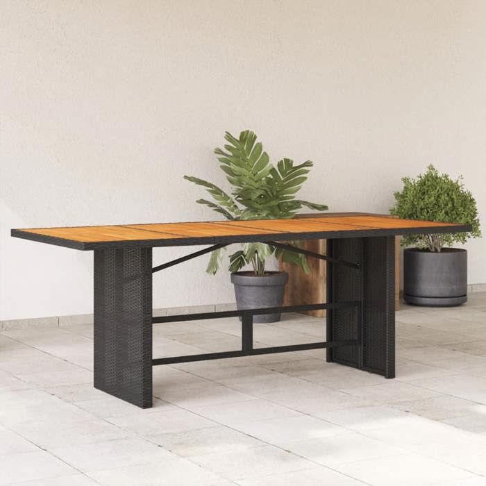 vidaXL Table de Jardin avec Dessus en Bois dAcacia Table à Manger Table de Repas Meuble de Patio Terrasse Extérieur 365309