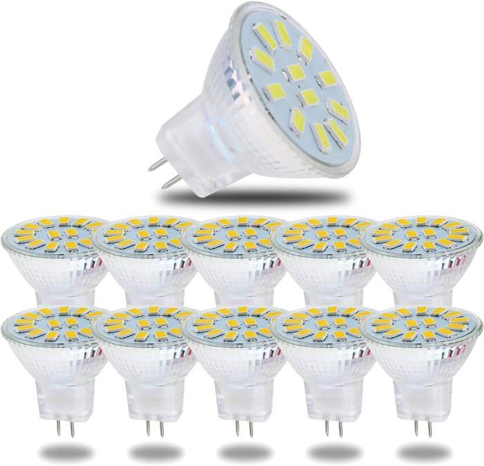 10pcs Lampe LED MR11 GU4 5W Blanc Froid Ampoules LED 6000K 600 lumens Remplacement pour Lampes halogènes 50W Non dimmable 120 °