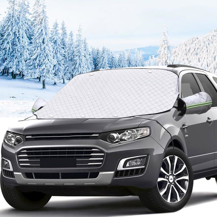 Couverture Pare Brise Voiture, Protege Pare Brise Givre Avec 5 Magnétique Et Couvercle De