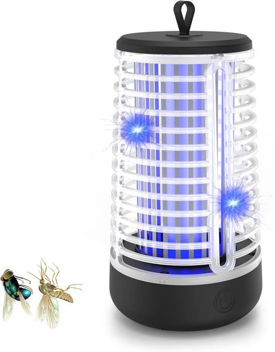 Lampe Anti-moustiques 2 En 1 + Ventilateur - 20W UV - 4800 MAh - Parfaite Pour Camping, Chambre, Terrasse - 4