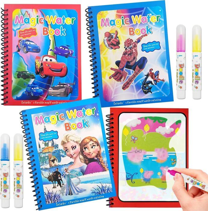 Livre de coloriage magique - Montessori - Réutilisable - Dessin à l'eau