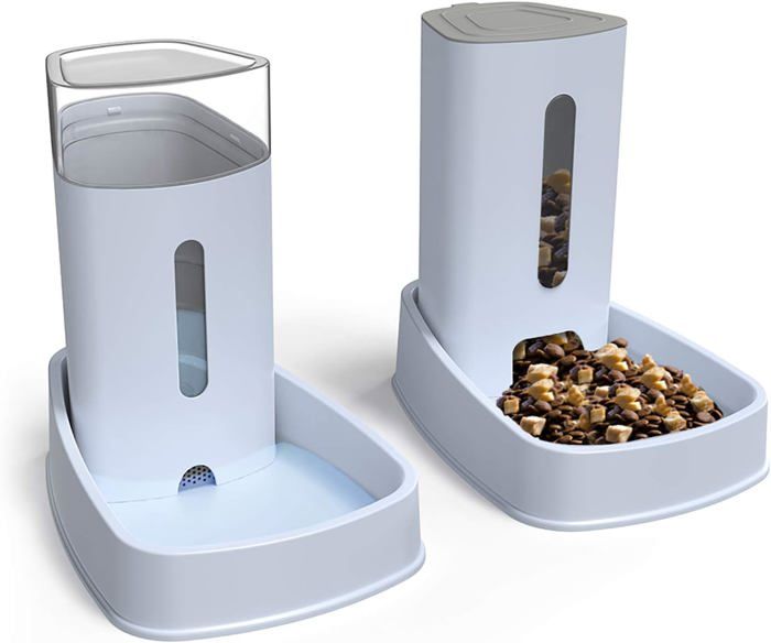 Comparer les prix de Distributeur automatique de croquettes/eau - 3,8L, pour chien et chat, 2 pièces