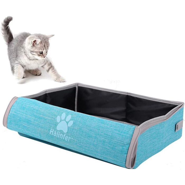 Meilleurs prix pour Portable Bac à Litière pour Chat,Bac à Litière de Voyage Pliable,Bac à Litière Extérieur,Vert