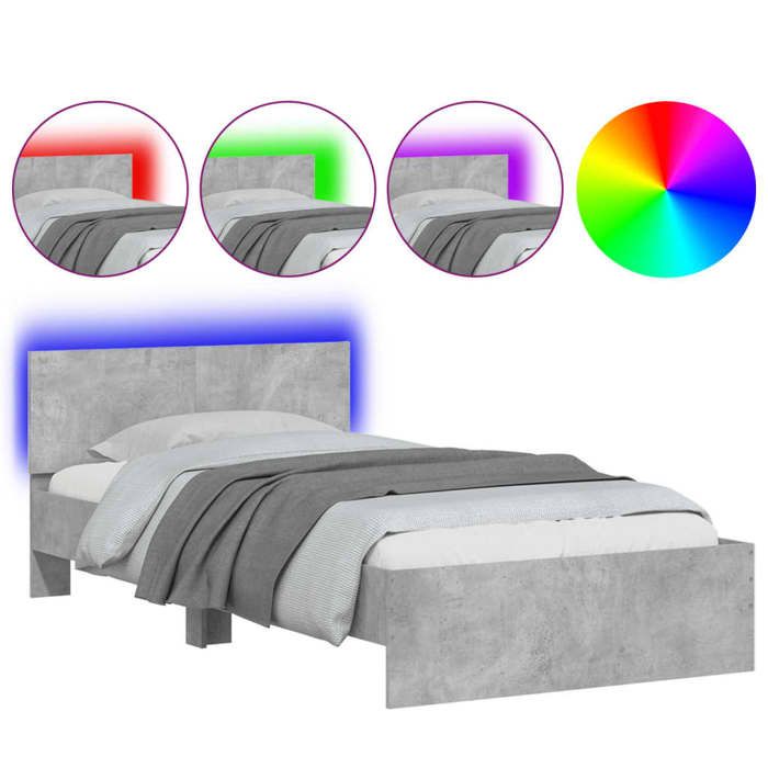 SALE 2025Cadre de lit single - 1 place - avec lumières LED 100x200 cm - Charge : 280 kg - CHILL66240