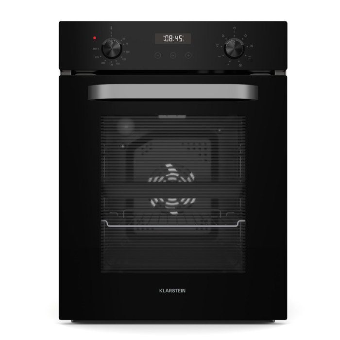 Klarstein smartslim four multifonction design slim 9 fonctions 49 l nettoyage facile cee a noir 