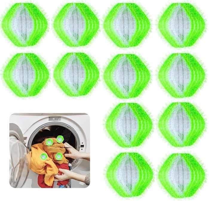 8 Pièces Attrape-poils Machine à Laver - Boules Réutilisables Pour Poils Chien Chat Sur Vêtements, Canapés