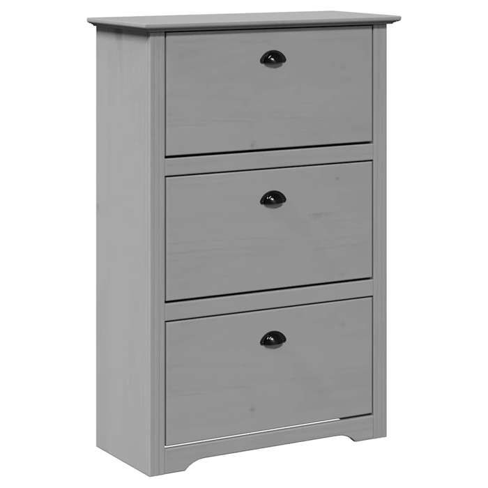 Bonne qualité - Étagère à chaussures - BONNIE - Commode à chaussures BODO gris 80x35x118cm - Meuble dentrée Coffre Rangement DECO