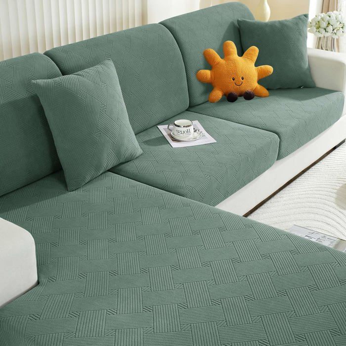 SYLC Housse De Coussin De Canapé En Velours Extensible, Housse De