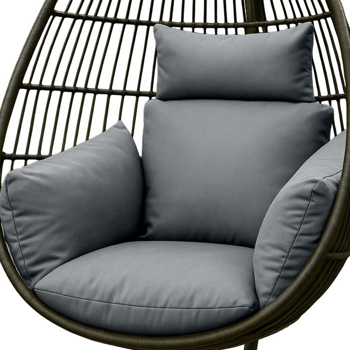 Coussin extérieur imperméable pour fauteuil suspendu - HOMESCAPES - Coussin de rechange pour fauteuil oeuf - Gris Coussin extérieur imperméable pour fauteuil suspendu - HOMESCAPES - Coussin de rechange pour fauteuil oeuf - Gris