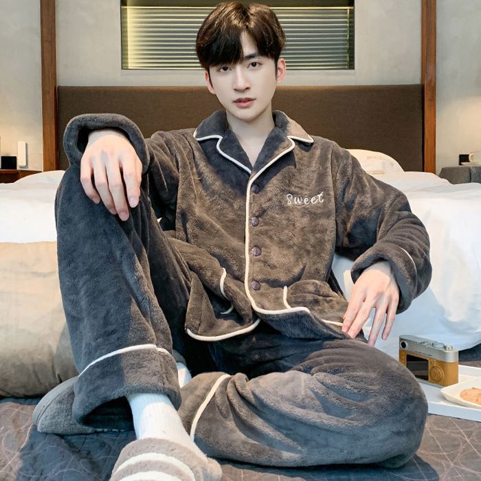 VITATA Pyjama Homme en Flanelle – Ensemble Chaud et Douillet