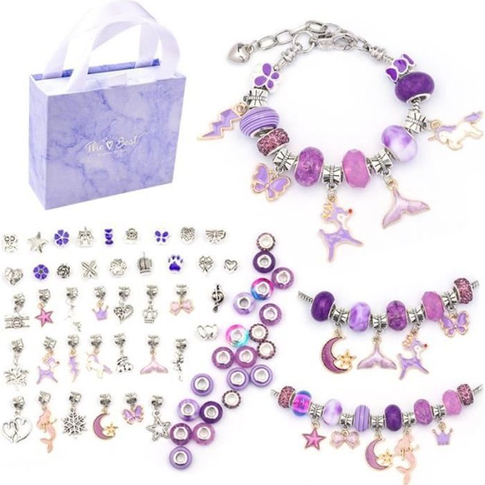 Cadeau Fille Charms Kit Bracelet de Fabrication Bijoux et Perles pour Enfant Jouet Ide Cadeau Cadeau Fille Charms Kit Bracelet de Fabrication Bijoux et Perles pour Enfant Jouet Ide Cadeau