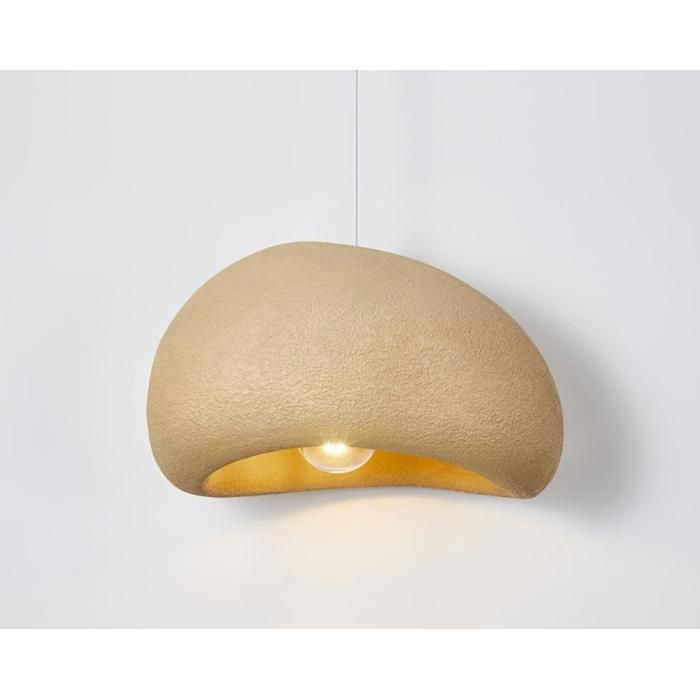 ElektraH Suspension Luminaire Moderne 30cm Lustre Vintage Abat-jour en Ciment Jaune Lampe de Plafond Industriel Style Nordique