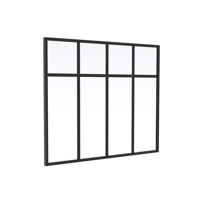 Verrière atelier design en aluminium thermolaqué noir 120 x 105 cm (L x ...
