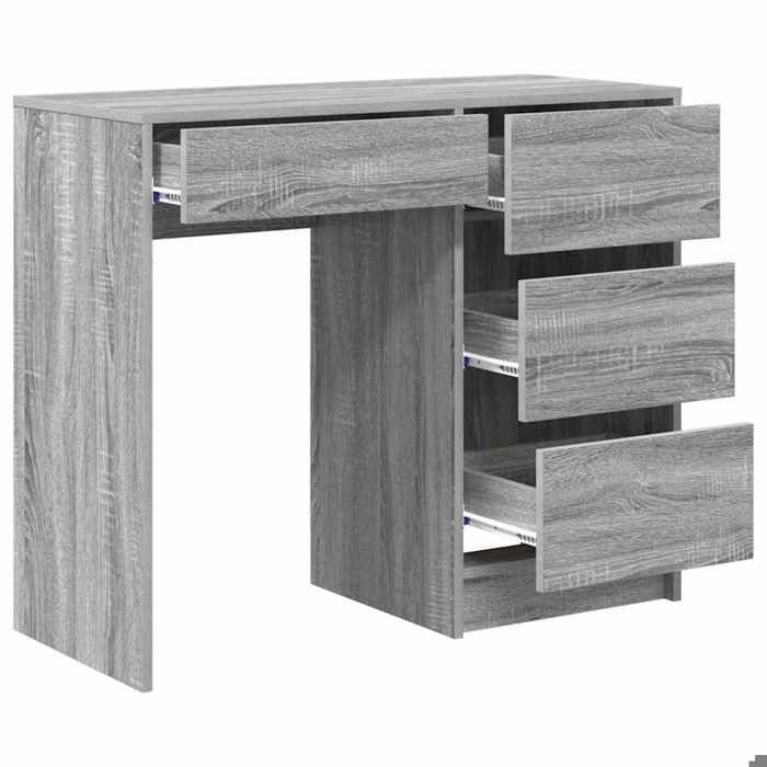 Bureau BURKE Gris Table à écrire - 1 PERSONNE - Gris Sonoma 90x37 5x75 cm - Bois dingénierie BB1013