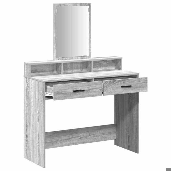 Moderne Coiffeuse pour Chambre - jills - Table de maquillage - Gris Sonoma 100x41x140 cm - Bois dingénierie CCC622