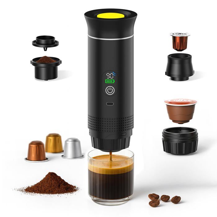 Machine à Café Portable - 20 bar - Machine à Café 3 en 1- Auto-chauffage en 4 à 6 Minutes Grandes Capsules