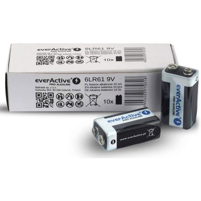 Lot de 10 Piles 9 V alcalines par Bloc 6LR61 6F22 - Haute Performance - Durée de Vie de 5 Ans