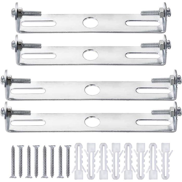 4 Paquets Lustre Support De Lumière Universel Argenté avec Vis Et Écrous Base De Plafond en Acier Au Carbone