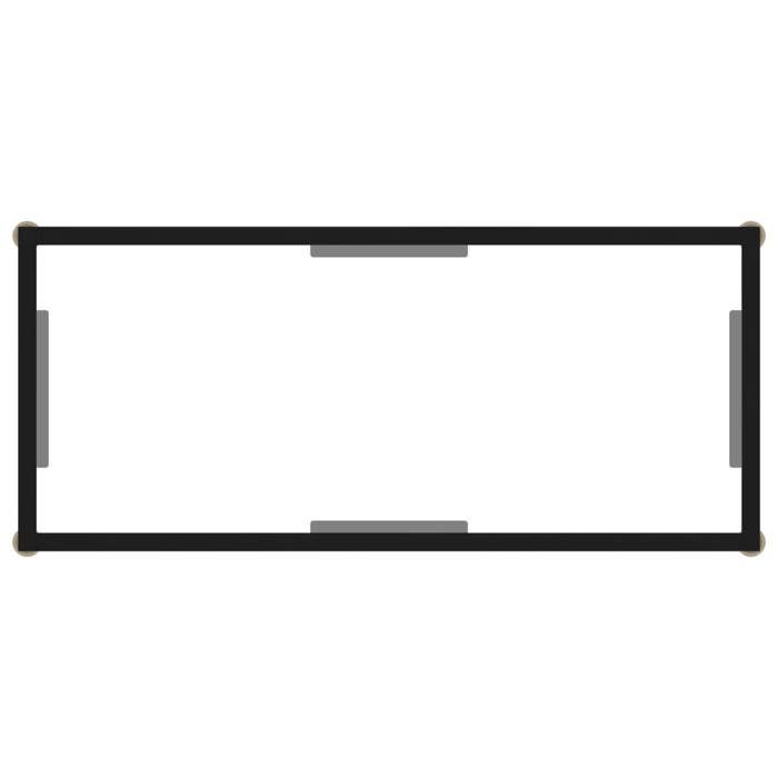 Table console en verre trempé - MEUBLECHIC - 80x35x75 cm - Transparent et noir - Verre trempé 5 mm