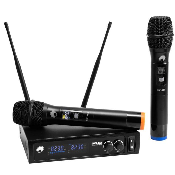 Omnitronic UHF E-FLEX 2 système de microphone sans fil 823-832/863-865 MHz