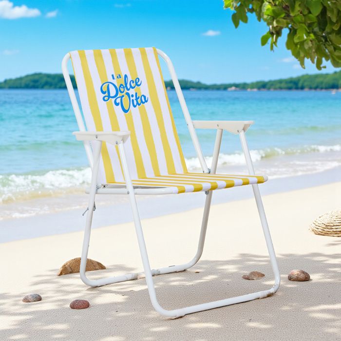 Chaise Pliante - Home Deco Factory - Dolce Vita - Extérieur - Jaune