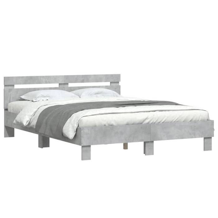 RUIG - TOP Meuble de Couchage - SWEETY - Cadre de lit Double - cadre solide - sans matelas - gris béton 140x190cm 601229 8845