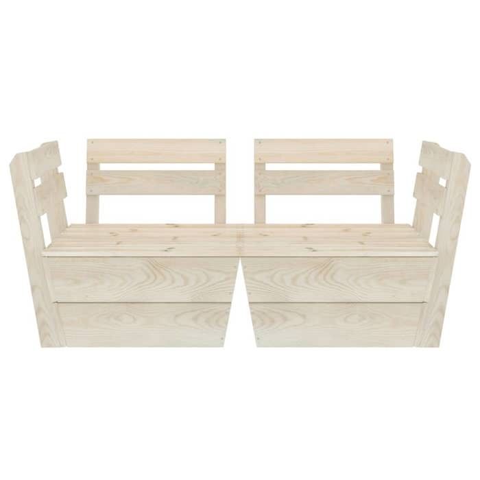 (Brun)Salon dextérieur - Canapé palette à 2 places de jardin