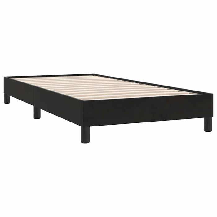 Sommier à lattes de lit sans matelas - noir 100x210 cm velours - pour adulte/enfant 57pem5